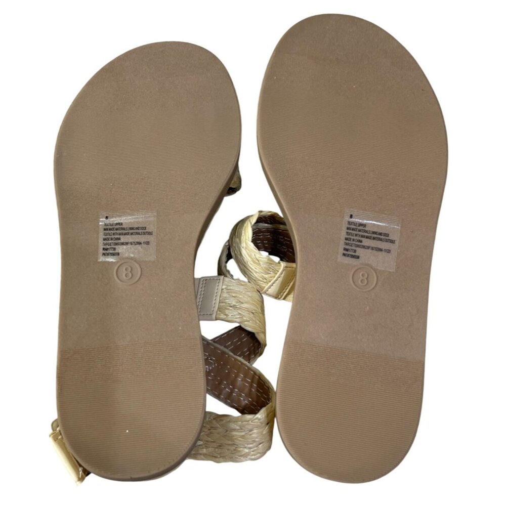 Universal Thread Platform Straw Sandal Size 8 Cro… - image 6